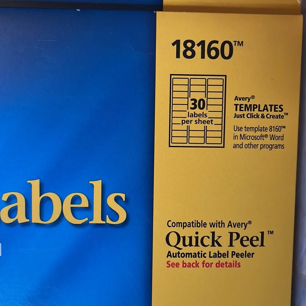 New! 3 packs of Avery labels